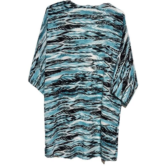 Heimish Kimono Long Cardigan Cover Up Teal Black Size Small - Picture 2 of 3